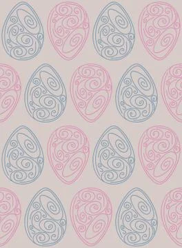 Vector Easter pattern. Eggs ornament. Repeated background for website, wall.. 스톡 일러스트