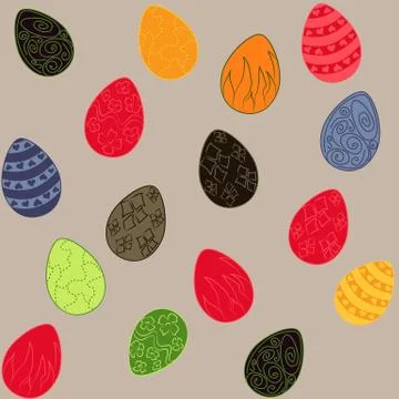 Vector Easter pattern. Eggs ornament. Repeated background for website, wall.. 스톡 일러스트
