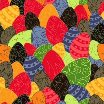 Vector Easter pattern. Eggs ornament. Repeated background for website, wall.. 스톡 일러스트