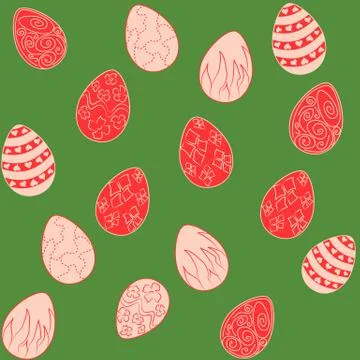 Vector Easter pattern. Eggs ornament. Repeated background for website, wall.. Ilustración de archivo