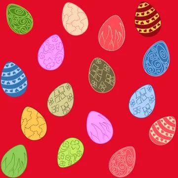 Vector Easter pattern. Eggs ornament. Repeated background for website, wall.. 스톡 일러스트