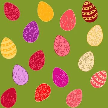Vector Easter pattern. Eggs ornament. Repeated background for website, wall.. Ilustración de archivo
