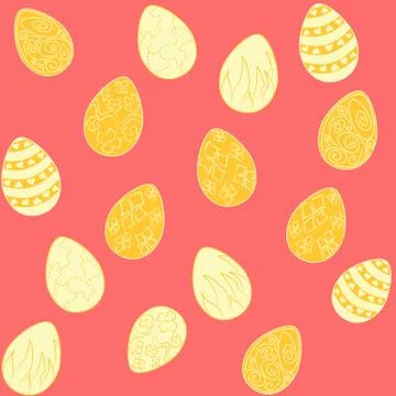 Vector Easter pattern. Eggs ornament. Repeated background for website, wall.. Stock Illustration