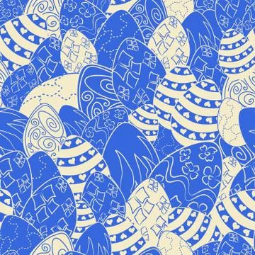 Vector Easter pattern. Eggs ornament. Repeated background for website, wall.. Stock Illustration