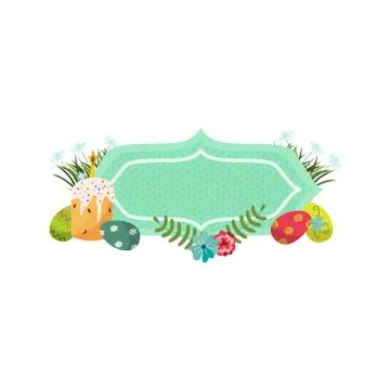 Vector easter poster, banner template イラスト素材