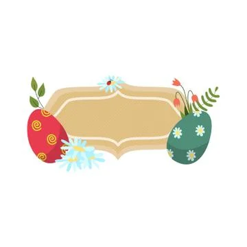 Vector easter poster, banner template イラスト素材