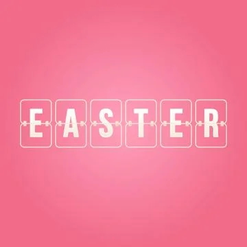Vector Easter Scoreboard, white flip symbol isolated on pink background Stock Illustration