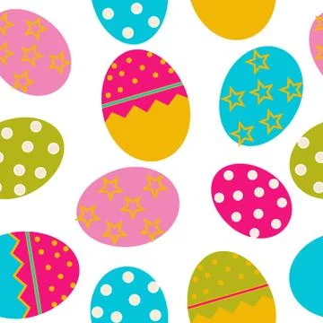 Vector Easter Seamless pattern with eggs background Illustrazione stock