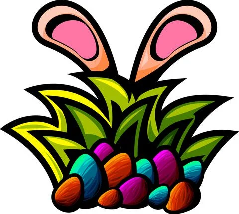 Vector easter in sharp outline style Stock Illustration