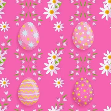 Vector easter, spring seamless pattern Illustrazione stock