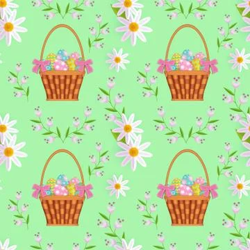 Vector easter, spring seamless pattern 스톡 일러스트