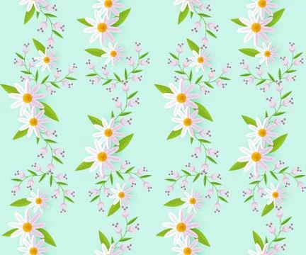 Vector easter, spring seamless pattern with daisy 스톡 일러스트