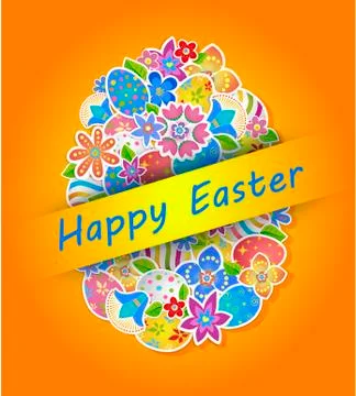 Vector Easter tag Stock Illustration