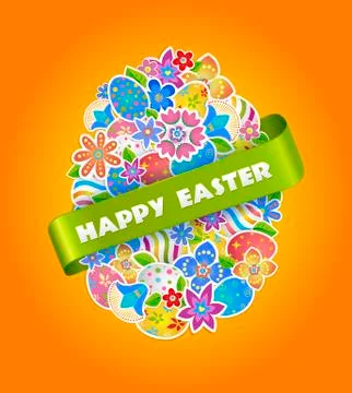 Vector Easter tag Illustrazione stock