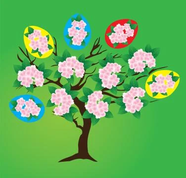 Vector Easter tree Illustrazione stock