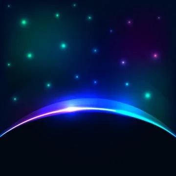 Vector eclipse cosmic sky background. Glowing stars Stock Illustration