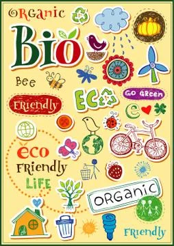 Vector eco doodles Stock Illustration