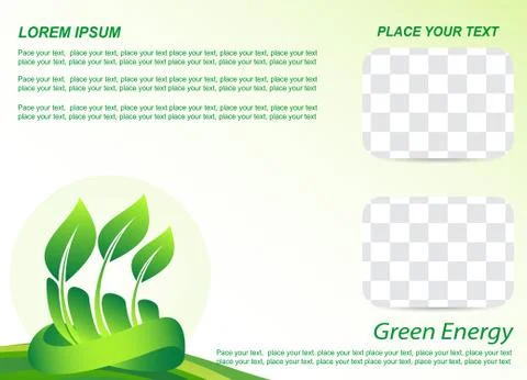 Vector eco flyer, poster, brochure. Stock Illustration