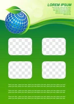 Vector eco flyer, poster, brochure. Stock Illustration