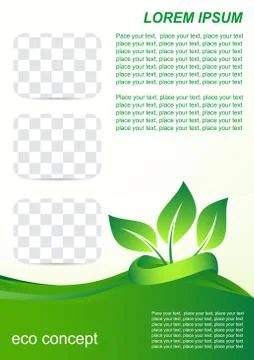 Vector eco flyer, poster, brochure. Stock Illustration