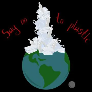 Vector eco flyer. Save the planet, say no to plastic. Global problem. Stock Illustration