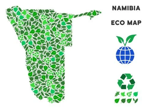 Vector Eco Green Composition Namibia Map Illustrazione stock