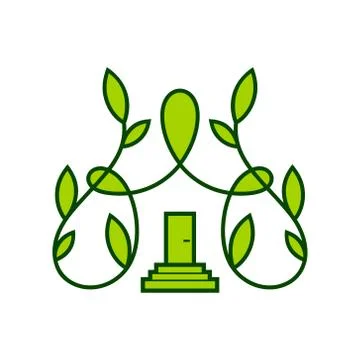 Vector eco house sign Stock Illustration