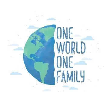 Vector eco illustration in flat style with textured Earth globe and lettering Stock Illustration