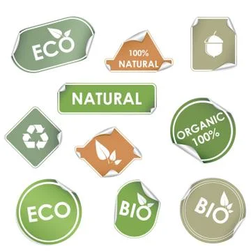 Vector eco recycling labels. Stock Illustration
