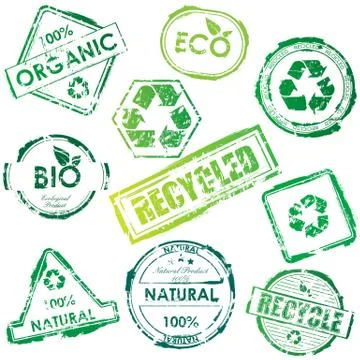 Vector eco stamp set Stock Illustration