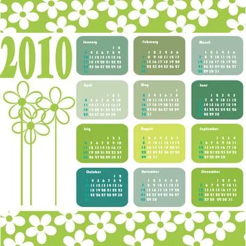 Vector ecological calendar for 2010 Vector ecological calendar for 2010 wi... Stock Photos