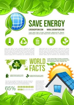 Vector ecology and environment energy infographics Ilustração Stock