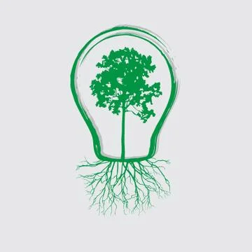 Vector ecology concept - bulb design Stock Illustration