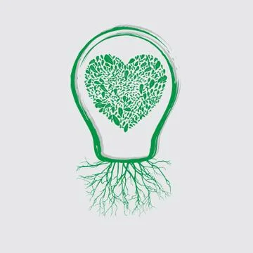 Vector ecology concept - bulb design Stock Illustration