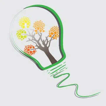 Vector ecology concept - bulb design Stock Illustration