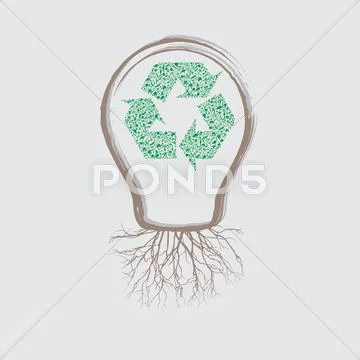 Vector ecology concept - bulb design Stock Illustration