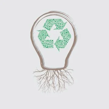 Vector ecology concept - bulb design 스톡 일러스트