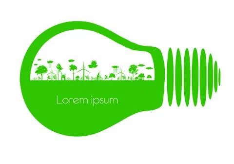 Vector ecology concept - bulb design Illustrazione stock