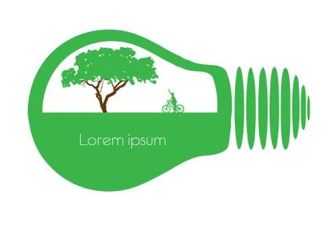 Vector ecology concept - bulb design Illustrazione stock