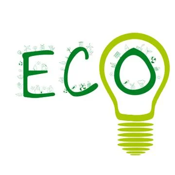 Vector ecology concept - bulb design Illustrazione stock