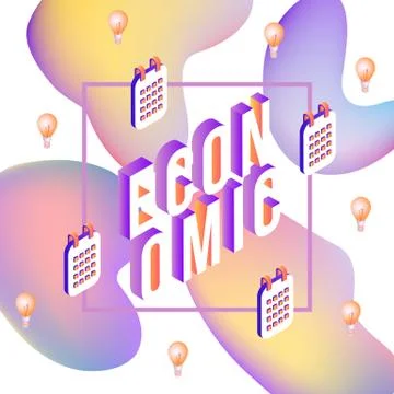 Vector economic vibrant gradient poster template Ilustración de archivo