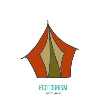Vector ecotourism design element isolated on white Stock Illustration