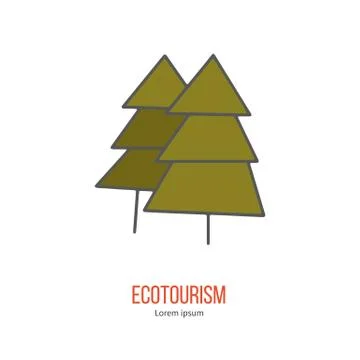 Vector ecotourism design element isolated on white Stock Illustration