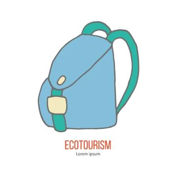 Vector ecotourism design element isolated on white Stock Illustration