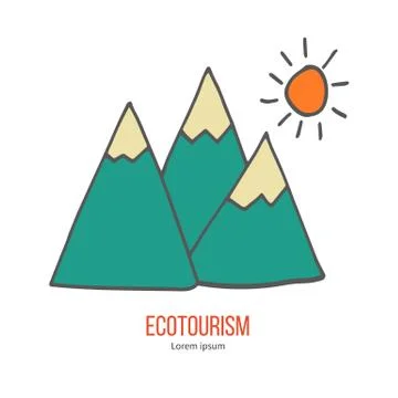 Vector ecotourism design element isolated on white Stock Illustration