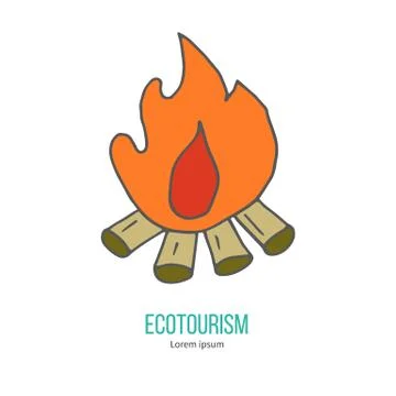 Vector ecotourism design element isolated on white Stock Illustration
