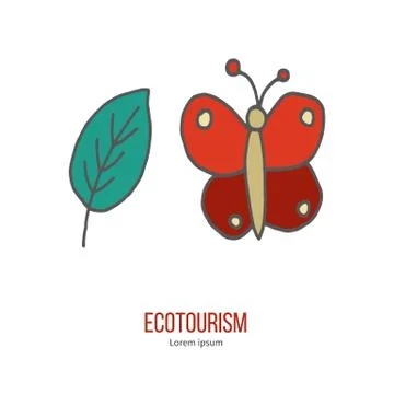 Vector ecotourism design element isolated on white Stock Illustration