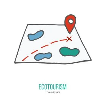Vector ecotourism design element isolated on white Stock Illustration