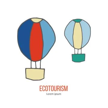 Vector ecotourism design element isolated on white Stock Illustration