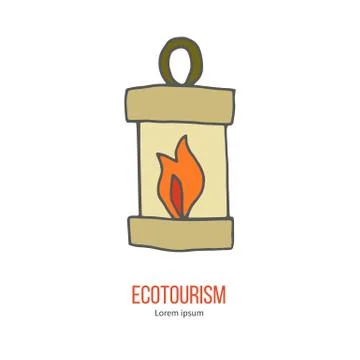 Vector ecotourism design element isolated on white Stock Illustration